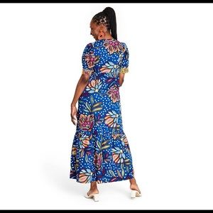 Tabitha Brown x Target Women's Mixed Floral/Polka Dot Print Puff Sleeve Dress